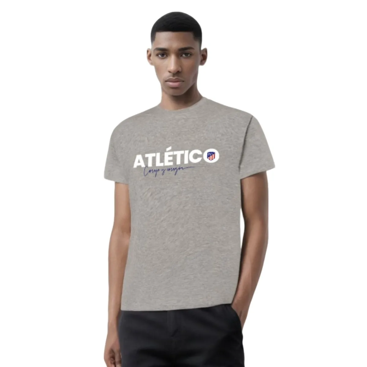 Cheap Atlético de Madrid CAMISETA GRIS CORAJE Y CORAZóN