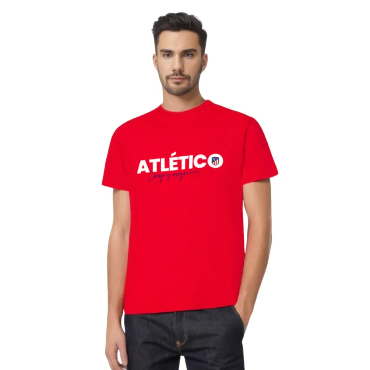 Sale Atlético de Madrid CAMISETA ROJA CORAJE Y CORAZóN